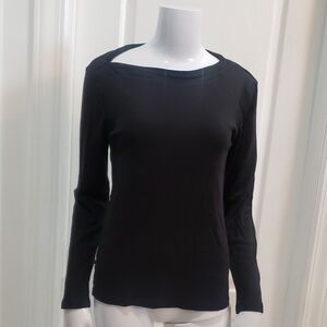 Giorgio Armani Black Zipper Neck Longsleeve Top Size Medium